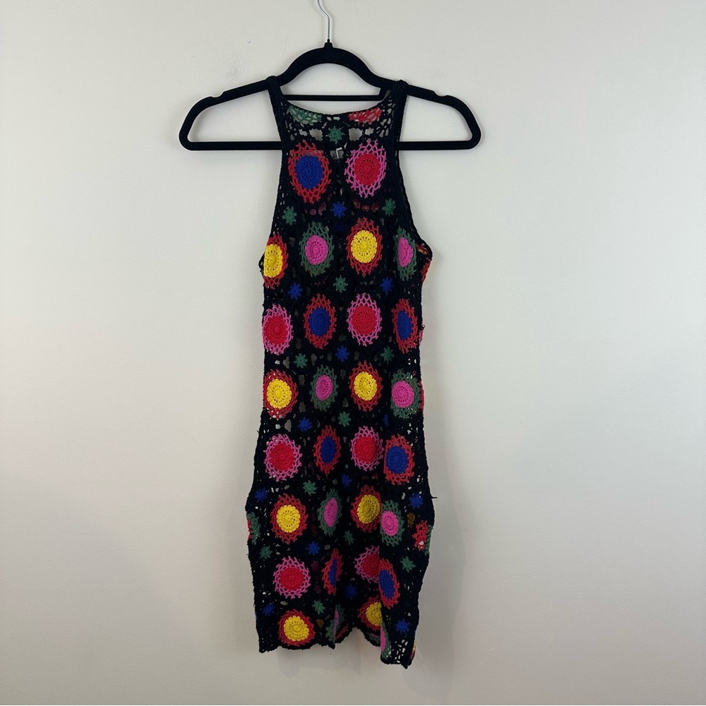 H&M Coachella Collection Multicolored Crochet Dress Size 4 Women's NWT - Picture 6 of 6